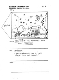 Storyboard and notes for the animated British children's television series
