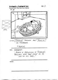 Roobarb in a first episode storyboard from Roobarb and Custard Too