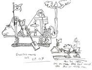 Design sketches for the exercise machine TV episode